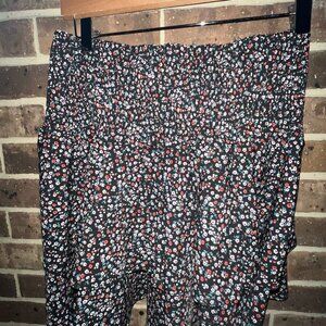 Shein Ruffle Tiered Short Skater Skirt Ditsy Floral Flowers - Size L